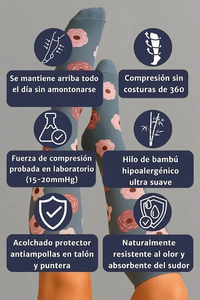 Pack 3 Calcetines de compresión Flores Intenso