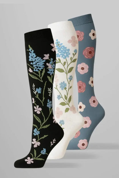 Pack 3 Calcetines de compresión Flores Intenso