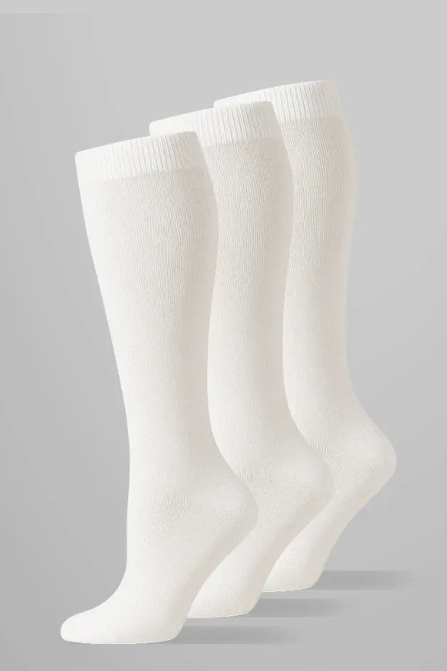 White Compression Sock 3-Pack