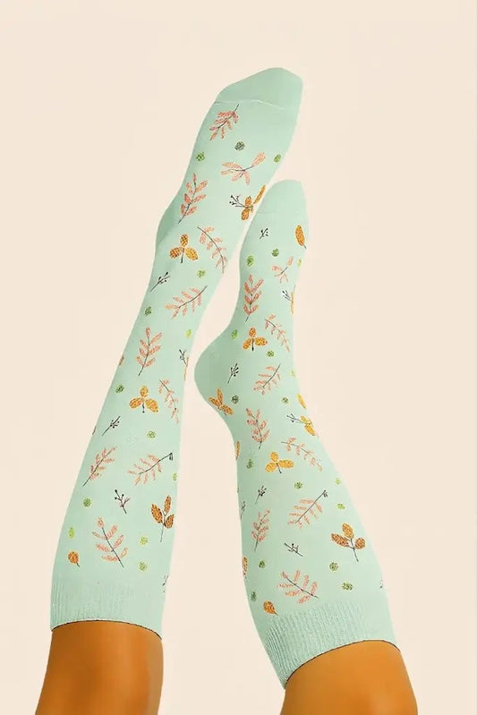 Calcetines de compresión Hojas Mint